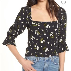 NWT REFORMATION Ana Square Neck Blouse Top
